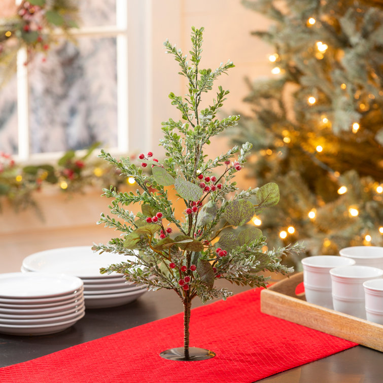 Primrue 23'' Faux Evergreen Tree in Metal Freestanding Wayfair